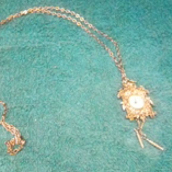 Silver Clock Necklace - Picture 2 of 4